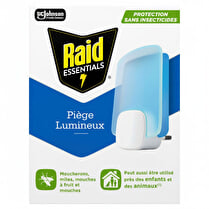 RAID ESSENTIALS, Piège lumineux  moucherons, mites, mouches à fruit et mouches