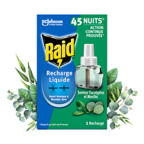 Raid, Recharge liquide  répulsif moustiques senteur eucalyptus et menthe x1