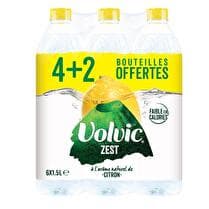VOLVIC Eau aromatisée  Zest citron - 4 x 1.5 l + 2 offert