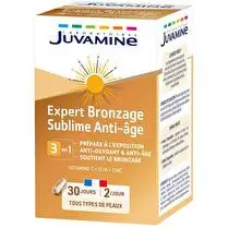 Juvamine, Bronzage 2 en 1 prépare à l''exposition et anti-oxydant 60 gélules végétales