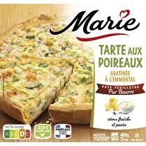 Marie, Tarte aux poireaux, gratinée à l'emmental pur beurre