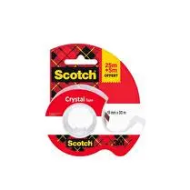 Scotch, Ruban Crystal  25m x 19 mm 1 rouleau dévidoir + 5 mètres offerts
