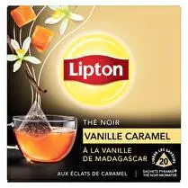Lipton, Thé noir A la vanille de Madagascar et caramel - 20 sachets pyramide