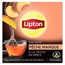 Lipton, Thé noir Pêche de Grèce et mangue - 20 sachets pyramide