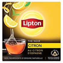 LIPTON Thé noir  Citron, au citron d'Espagne  - 20 sachets pyramide