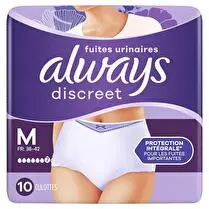 Always, Culottes discreet plus M pour fuite urinaires