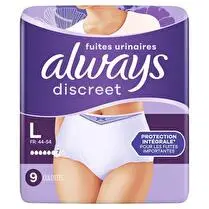 Always, Culottes discreet plus L pour fuite urinaires