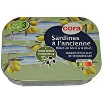 CORA Sardines à l'ancienne à l'huile d'olive vierge extra 1/6