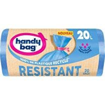 HANDY-BAG Sacs poubelle 100% plastique recyclé à lien résistant 20l x20