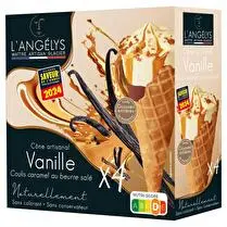 L'angelys, Cornet artisanal crème glacée vanille coulis de caramel