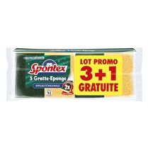 Spontex, Gratte éponge Efficacité maximale - 3 + 1 offerte