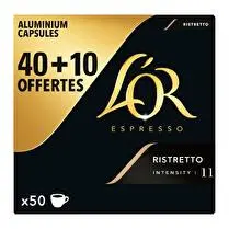 L'or, Café en capsules  Ristretto  - 40 + 10 offertes