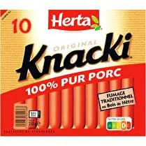 Herta, Knacki saucisses 100 % pur porc x10