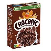 Nestlé, Céréales aromatisées prêtes à consommer et sources de 7 vitamines, calcium et fer.