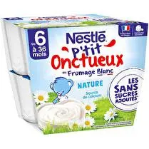 Nestlé, P'tit onctueux nature sans sucres ajoutés dès 6 mois x 8