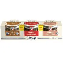Henaff, Verrines terrines de campagne forestière et confit de foie