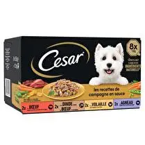 César, Les recettes de campagne mini filets en sauce pour chien x 8