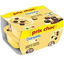 Danone, Danette pop crème dessert Vanille et billes 3 chocolats Prix choc