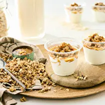 Fabriqué dans nos ateliers, Fromage frais caramel beurre salé muesli