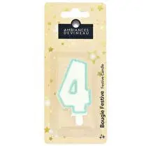 Devineau, Bougie chiffre pailletté avec pied N°4