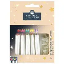 Devineau, Bougies blanche flamme de couleurs x10