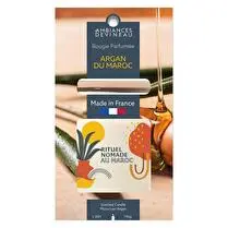 Devineau, Bougie verre ovale avec couvercle bambou argan du maroc