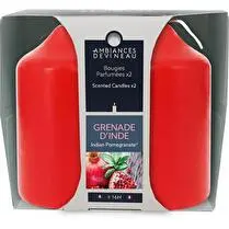 Devineau, Bougie d48 parfumée grenade d'inde x2