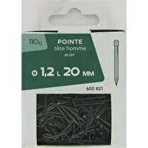 Trefilaction, Pointe tête homme acier 1,2x20mm