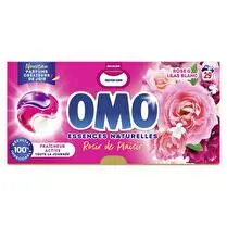 Omo, Lessive capsule 3en1 boite carton rose & lila blanc