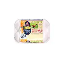 Loué, 6 Oeufs Fermier Label Rouge Calibre gros