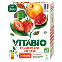 Vitabio, Compote Pomme, Fraise et Grenade Immunité Bio