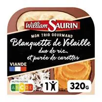 William Saurin, Blanquette de volaille riz purée de carottes mon trio gourmands