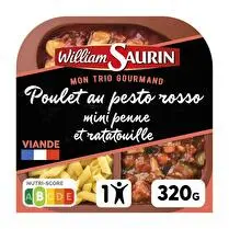 William Saurin, Poulet pesto rosso mini penne ratatouille mon trio gourmands