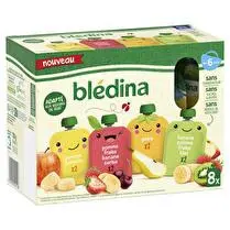 Blédina, Gourdes fruits pomme banane fraise kiwi pomme banane fraise cerise poire pomme banane x 8
