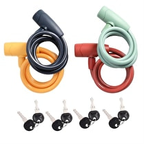 MA BICYCLETTE, Lot de 2 antivols spirale à clé diam 10m