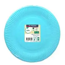 Le nappage, Assiettes en carton 23cm bleu ciel sfp x20