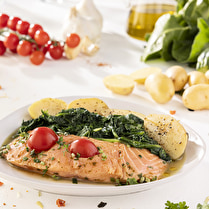 Votre poissonnier propose, Saumon épinard cuisson sous vide