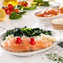 Votre poissonnier propose, Saumon riz épinard cuisson sous vide