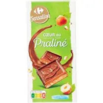 Carrefour, Tablette de chocolat lait coeur praliné