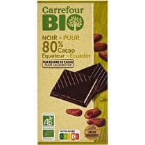 CARREFOUR BIO Tablette chocolat noir 80% cacao