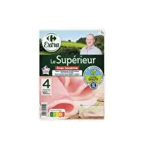 Filière Qualité Carrefour, Jambon le supérieur avcec couenne x 4 tranches