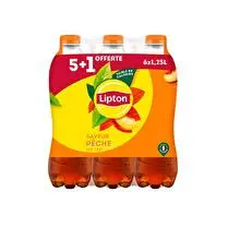 Lipton, Ice tea Saveur pêche - Le pack de 5 bouteille 1.25 l + 1 offerte