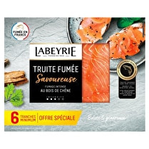 Labeyrie, Truite fumée savoureuse Fumée au bois de chêne en France Offre Spéciale - 6 tranches soit 160 g