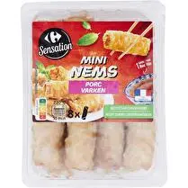 Carrefour, Mini nems  Au porc - 8 x 30 g + sauce nuoc mam 20 g