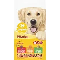 Carrefour, Croquettes chien vitalive médium Au boeuf frais carotte et pois