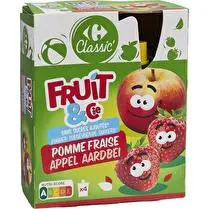 Carrefour, Compotes pomme fraise sans sucres ajoutés