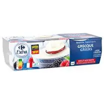 Carrefour, Yaourt à la grecque Sur lit aux fruits