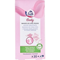 Carrefour, Bandes Cire pour le corps Peaux sensibles
