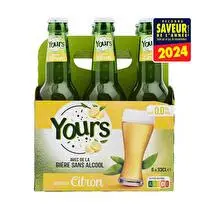 Yours, Boisson rafraîchissante aromatisée saveur citron avec bière sans alcool