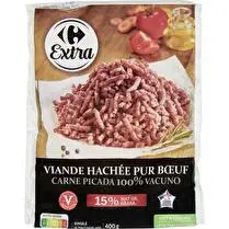 Carrefour, Viande hachée pur boeuf 15% M.G.